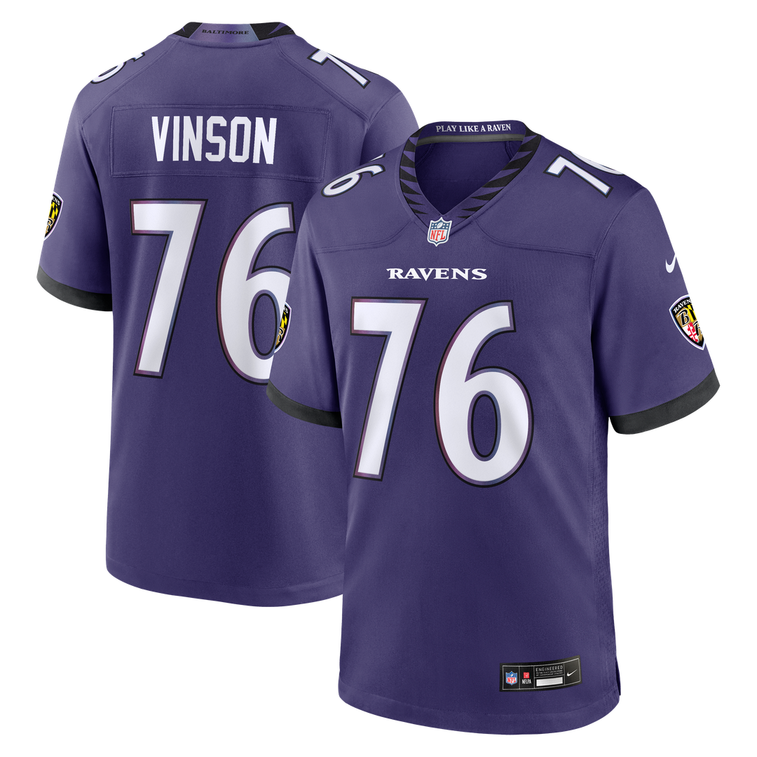 Carson Vinson Baltimore Ravens Purple Team Game Jersey