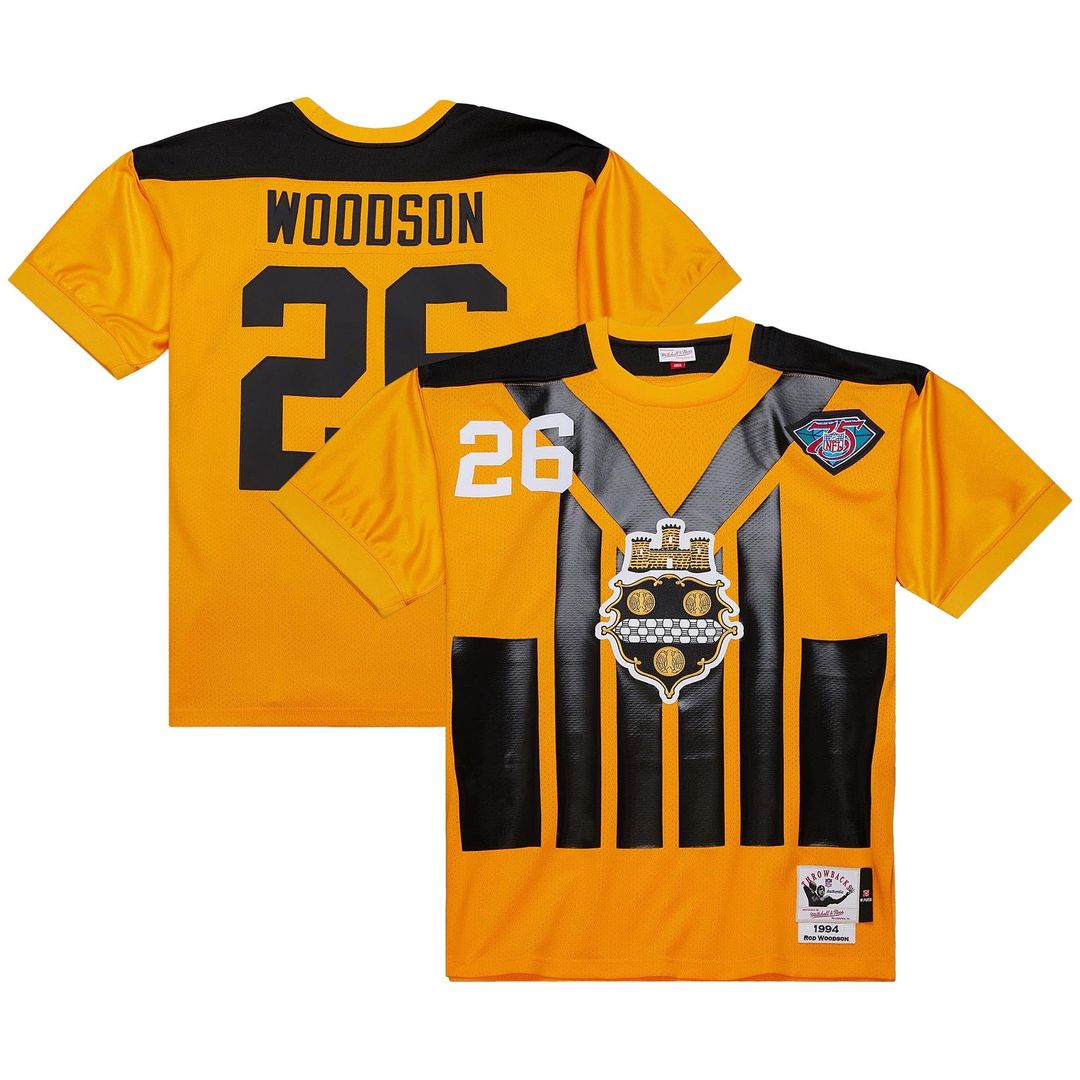 Rod Woodson Pittsburgh Steelers 1994 Gold Authentic Throwback Retired Player Jersey