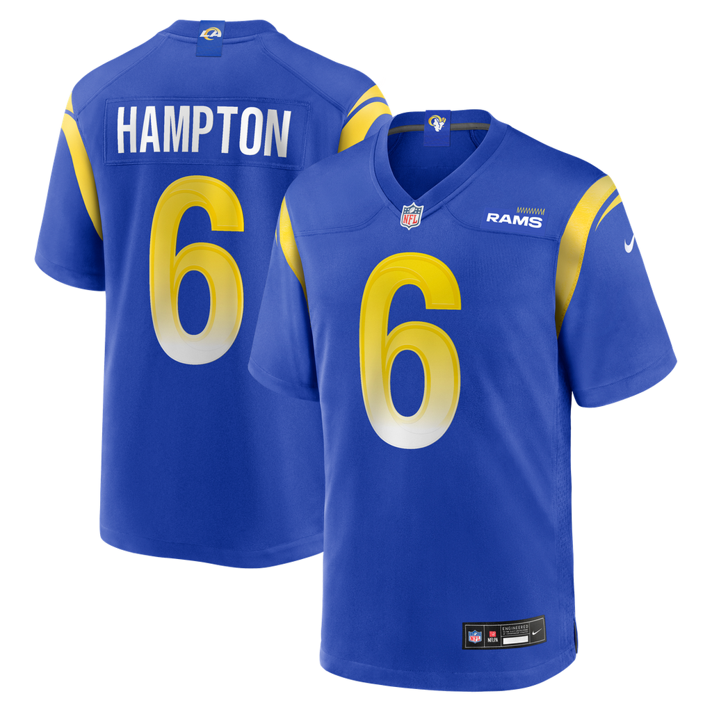 Nick Hampton Los Angeles Rams Royal Team Game Jersey