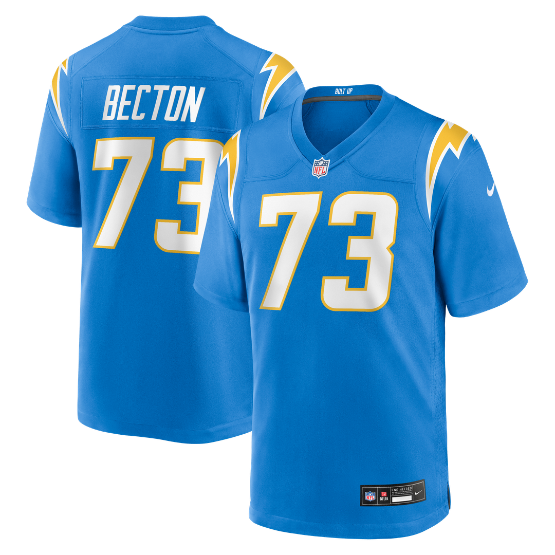 Mekhi Becton Los Angeles Chargers Powder Blue Team Game Jersey