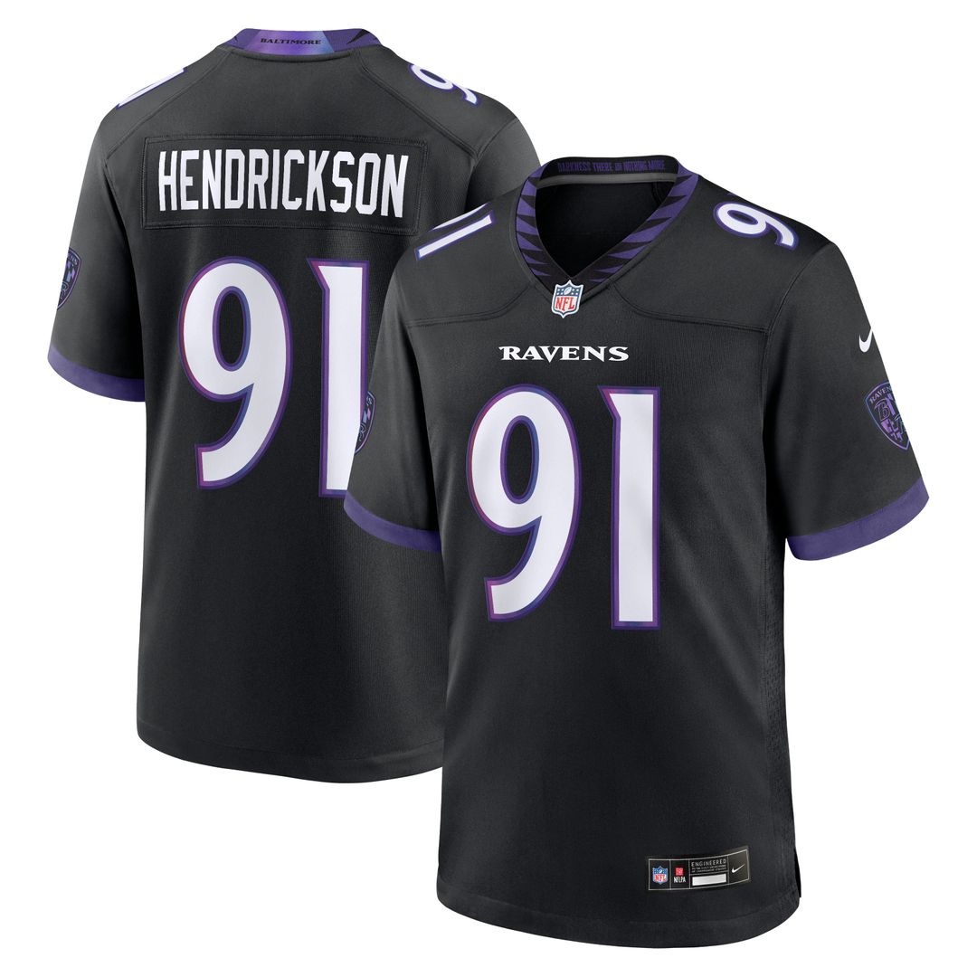 Trey Hendrickson Baltimore Ravens Black Alternate Game Jersey