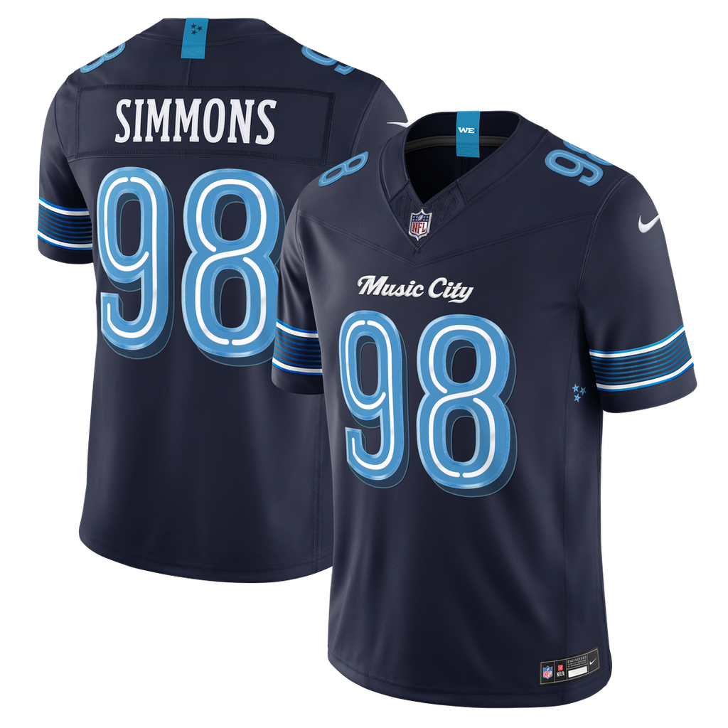 Jeffery Simmons Tennessee Titans Navy 2026 Rivalries Collection Stitched Limited Jersey