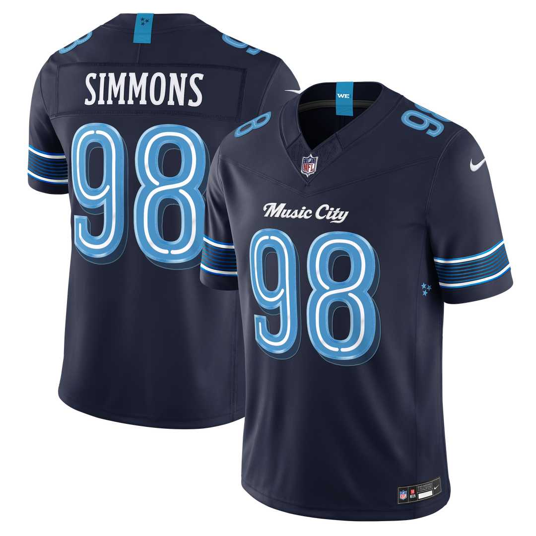 Jeffery Simmons Tennessee Titans Navy 2026 Rivalries Collection Stitched Limited Jersey