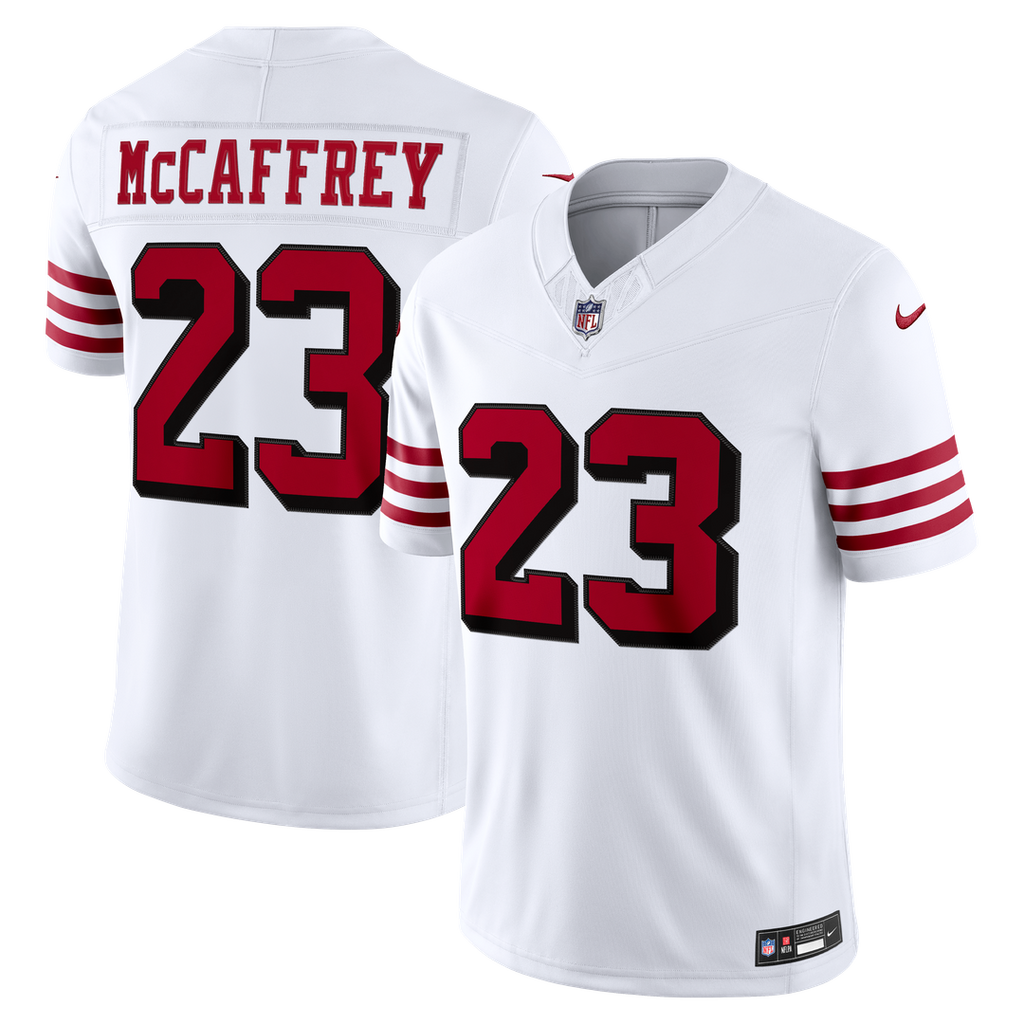 Christian McCaffrey San Francisco 49ers White Alternate Vapor F.U.S.E. Stitched Limited Jersey