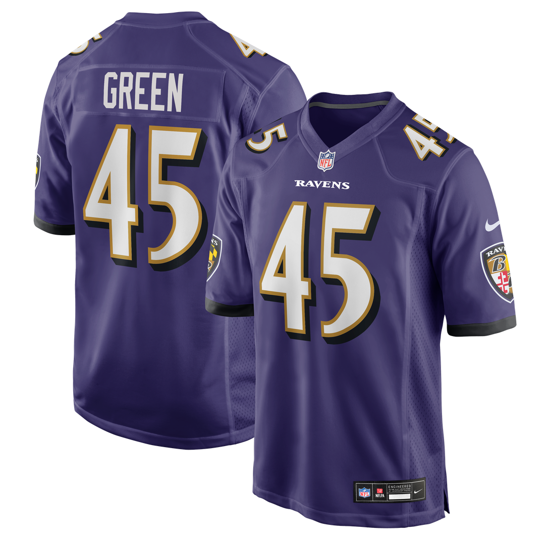 Mike Green Baltimore Ravens Purple Team Game Jersey