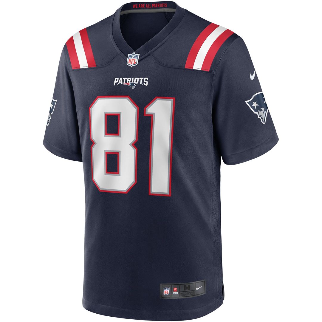 Randy Moss New England Patriots Navy Game Retired Player Jersey