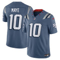 Drake Maye New England Patriots Blue Rivalries Collection Stitched Limited Jersey