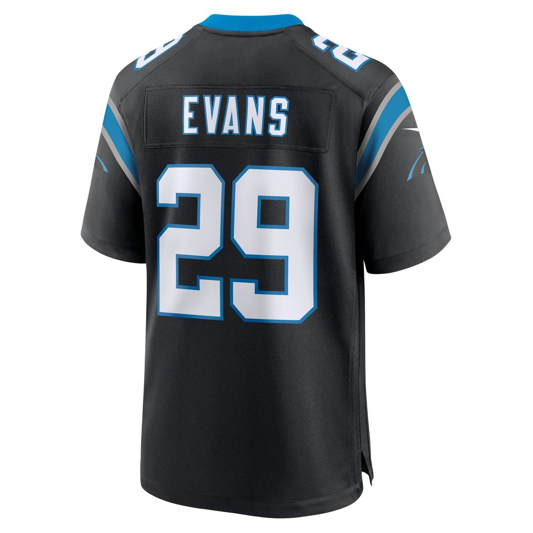 Akayleb Evans Carolina Panthers Black Team Game Jersey