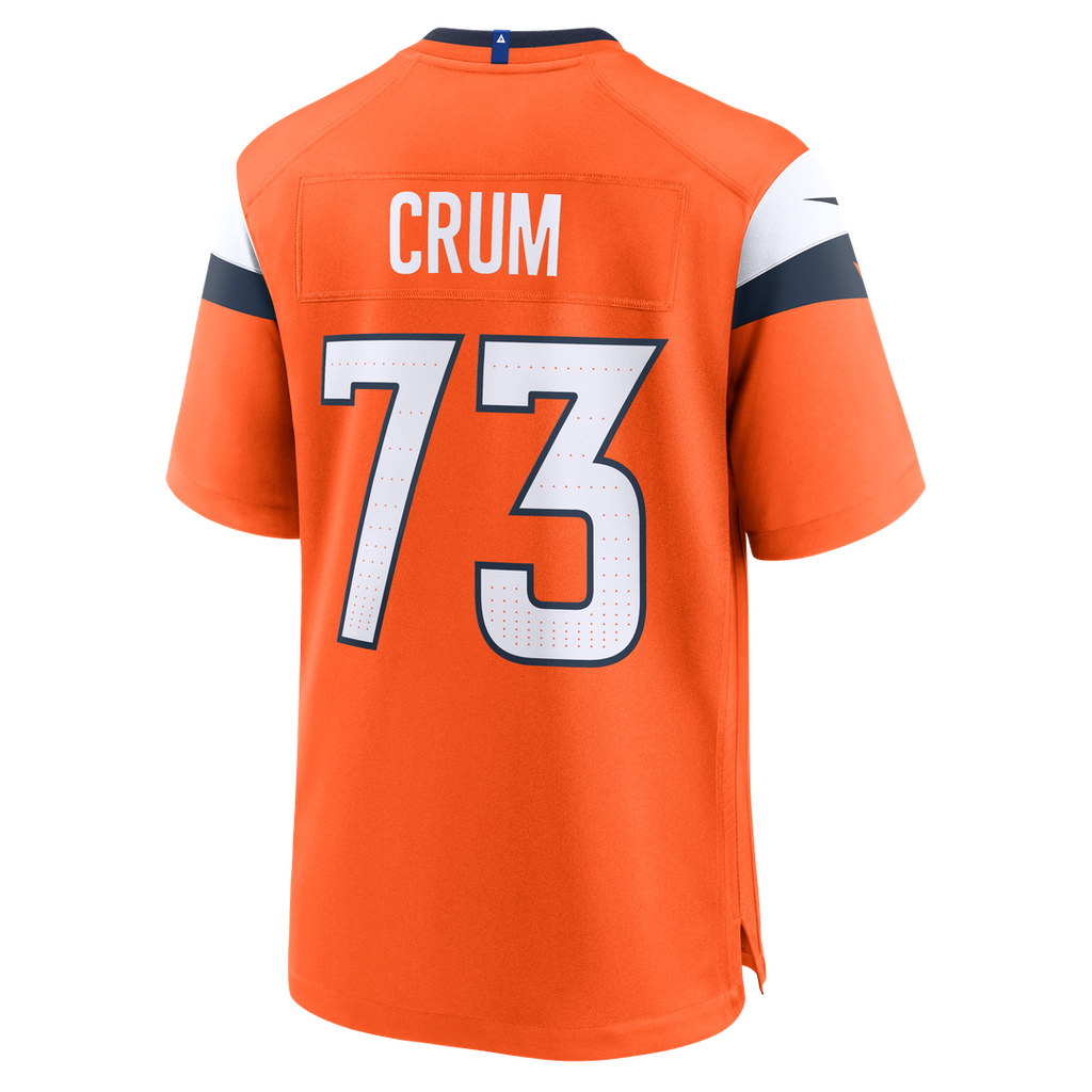 Frank Crum Denver Broncos Orange Team Game Jersey