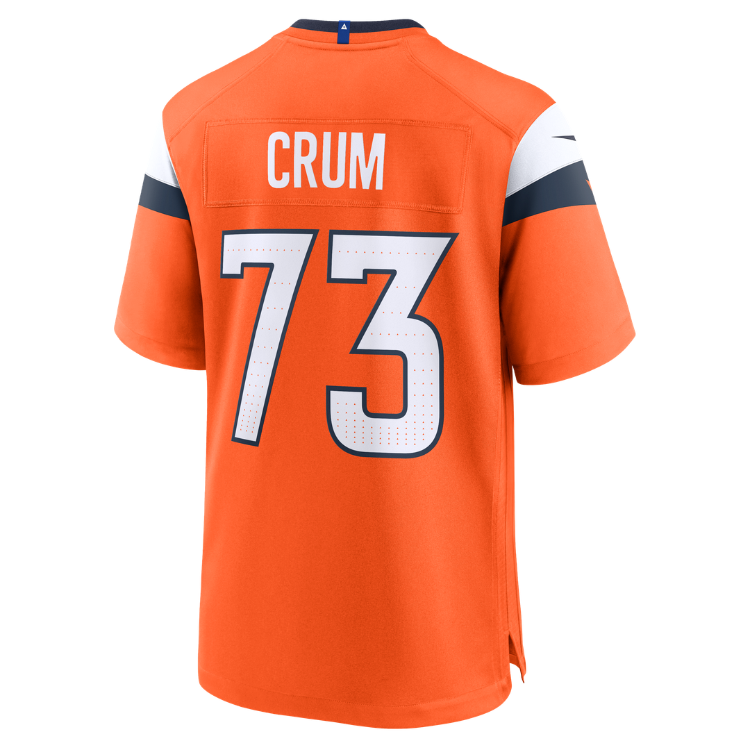 Frank Crum Denver Broncos Orange Team Game Jersey