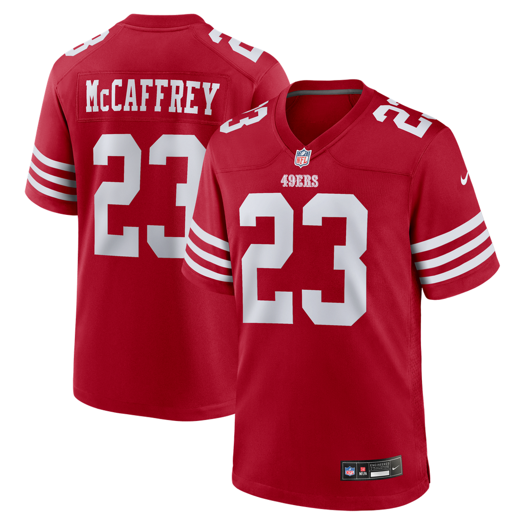 Christian McCaffrey San Francisco 49ers Scarlet Game Player Jersey