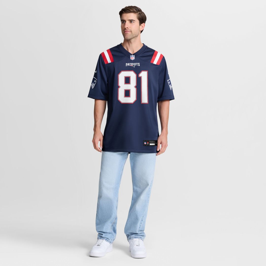 CJ Dippre New England Patriots Navy Team Game Jersey