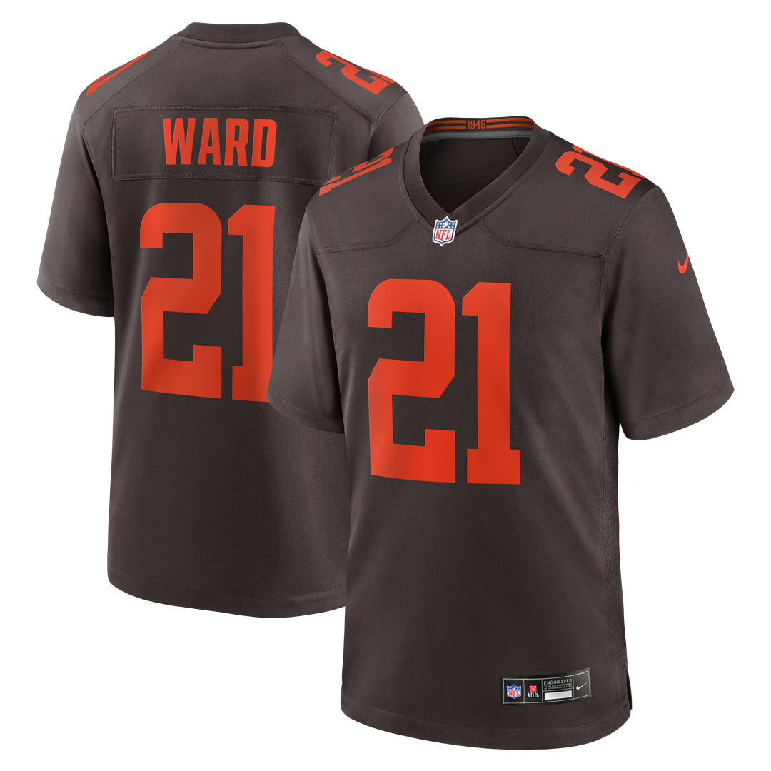 Denzel Ward Cleveland Browns Brown Alpha Dawg Game Jersey