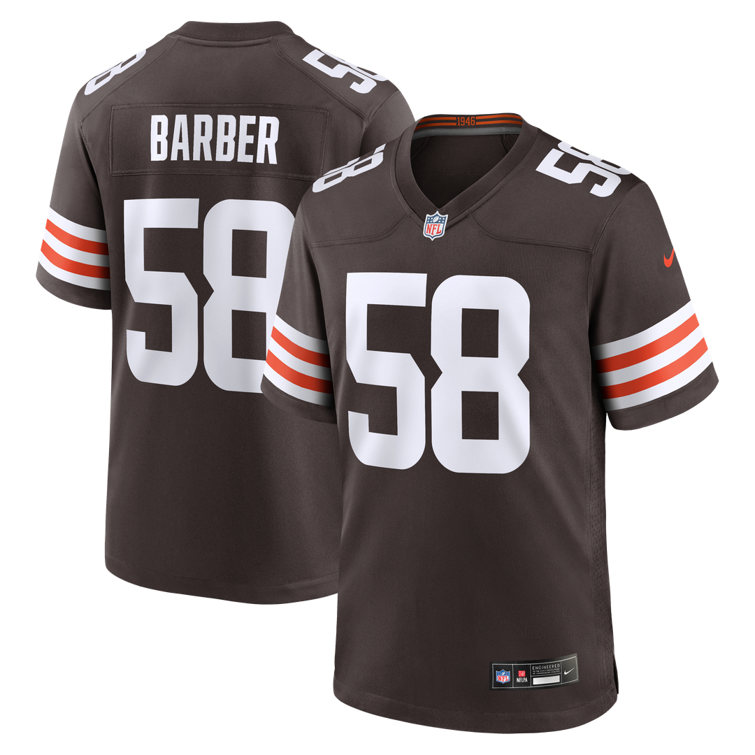Austin Barber Cleveland Browns Brown Team Game Jersey