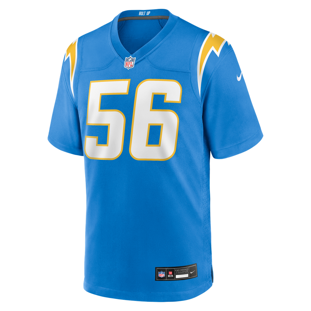 Kanai Mauga Los Angeles Chargers Powder Blue Team Game Jersey
