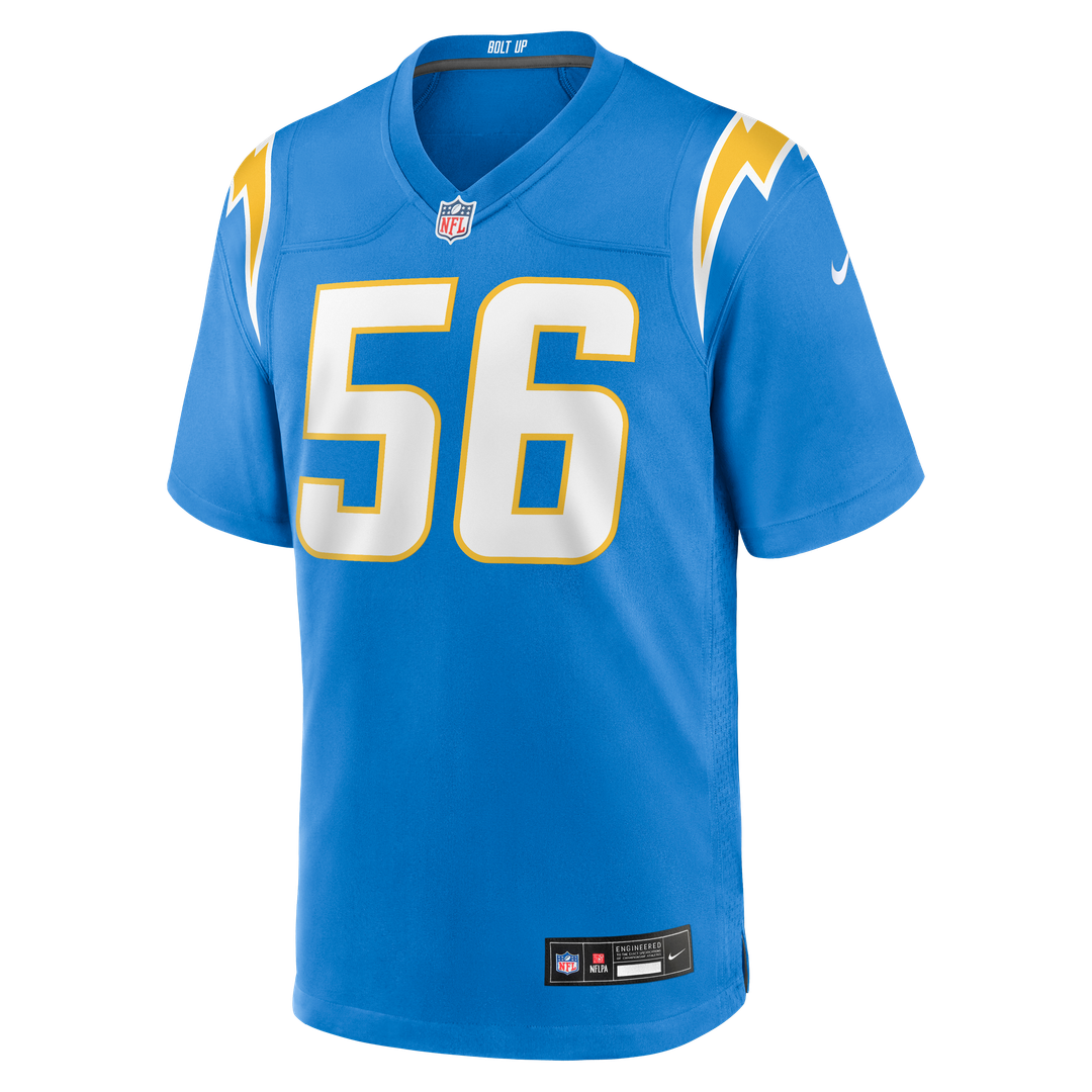 Kanai Mauga Los Angeles Chargers Powder Blue Team Game Jersey