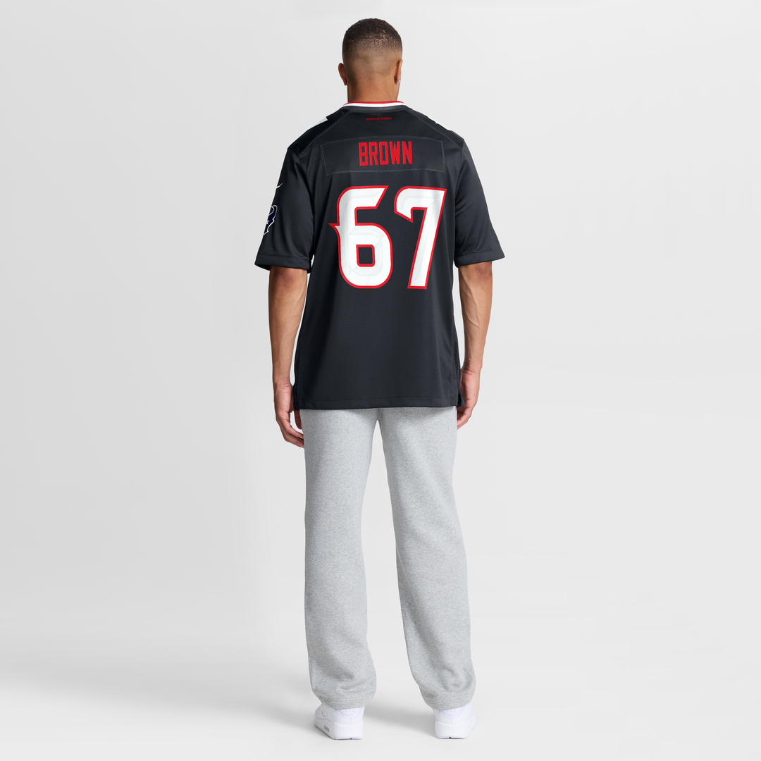 Evan Brown Houston Texans Navy Team Game Jersey