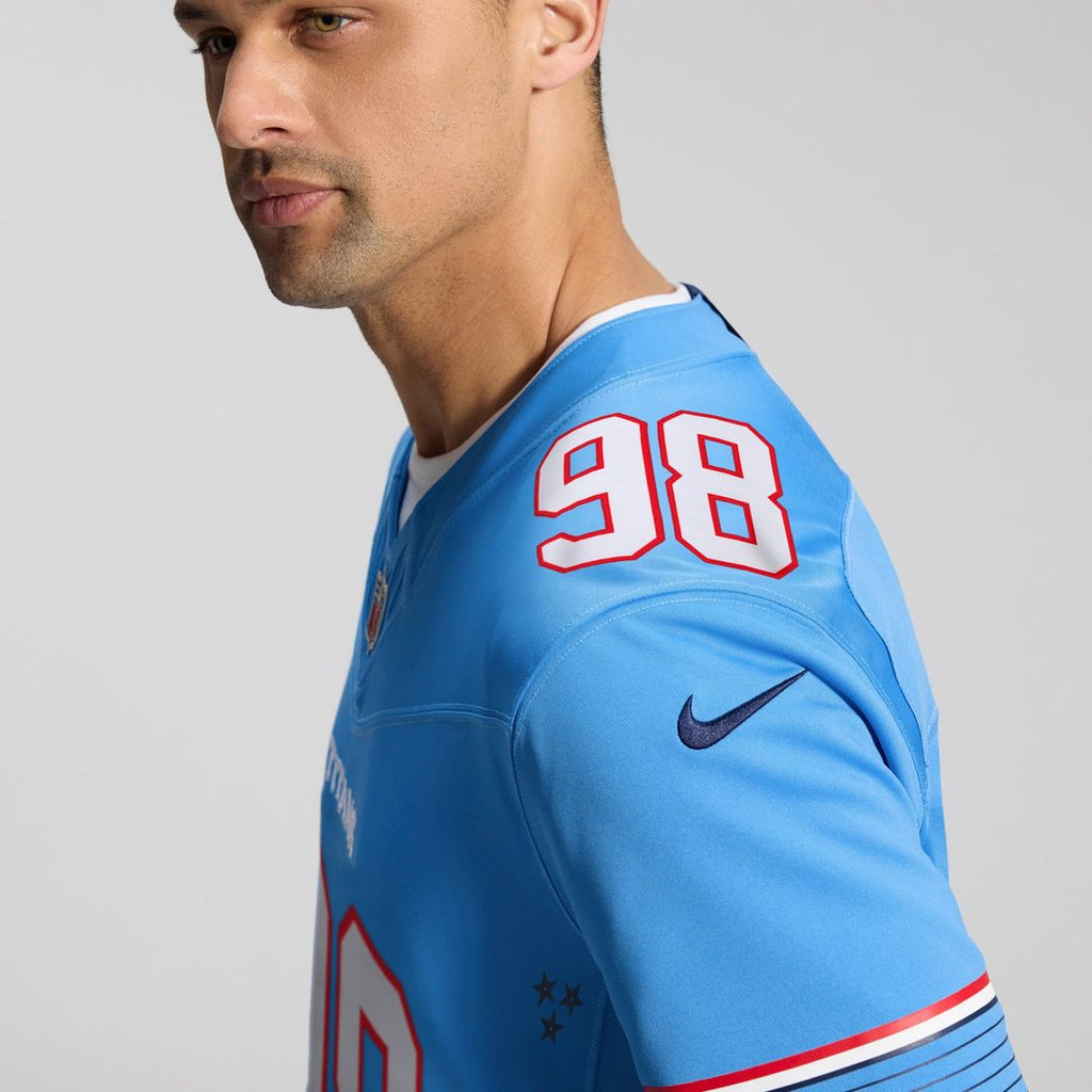 Jeffery Simmons Tennessee Titans Light Blue Team Vapor F.U.S.E. Stitched Limited Jersey