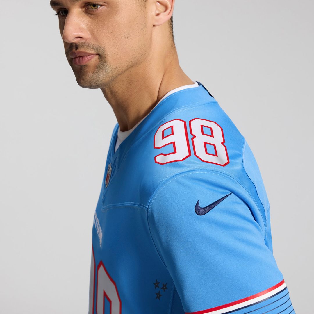 Jeffery Simmons Tennessee Titans Light Blue Team Vapor F.U.S.E. Stitched Limited Jersey