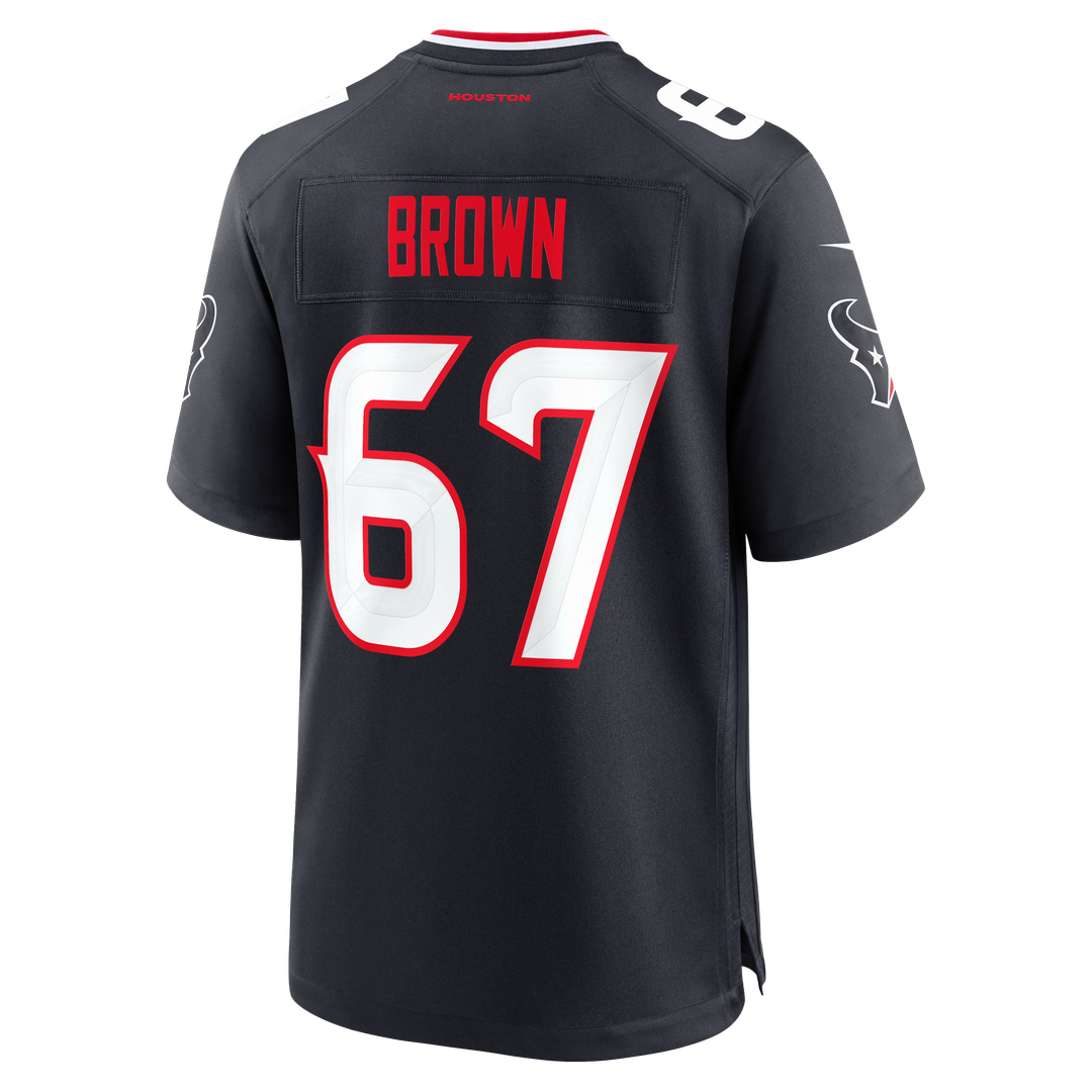 Evan Brown Houston Texans Navy Team Game Jersey