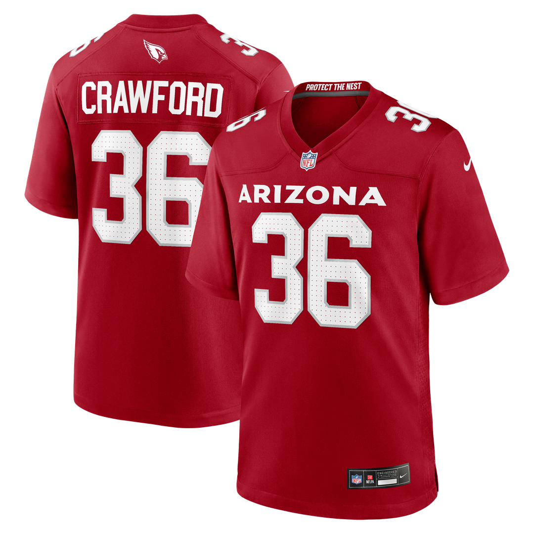 Kitan Crawford Arizona Cardinals Cardinal Team Game Jersey
