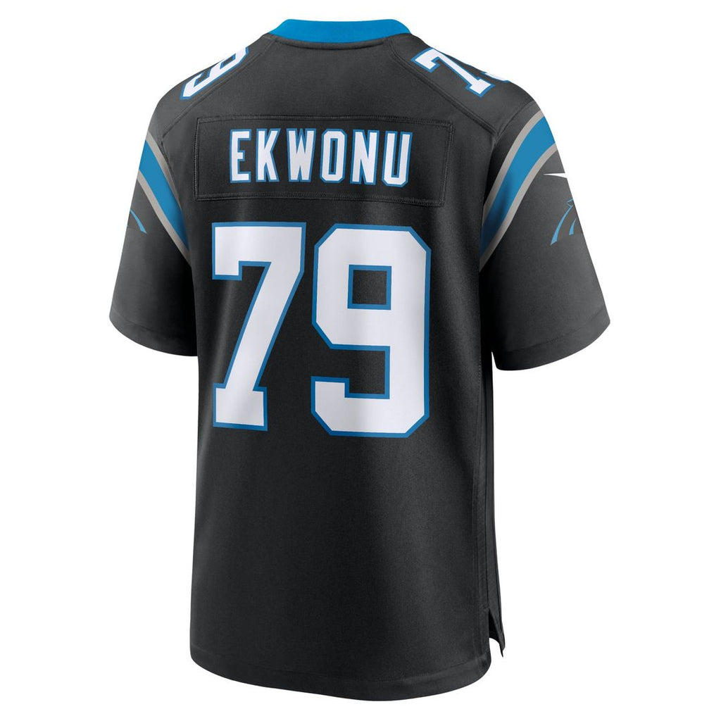 Ikem Ekwonu Carolina Panthers Black Game Jersey