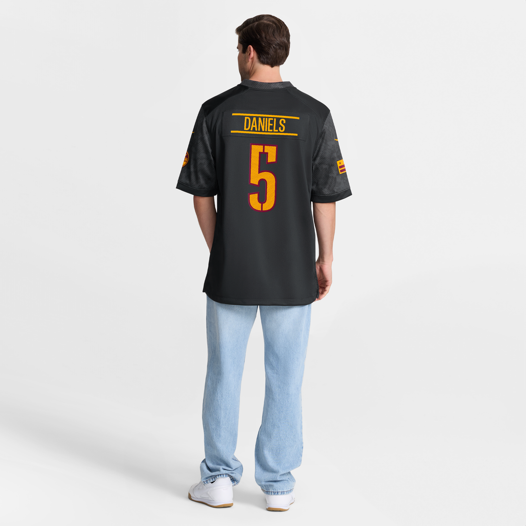 Jayden Daniels Washington Commanders Black Alternate Game Player Jersey
