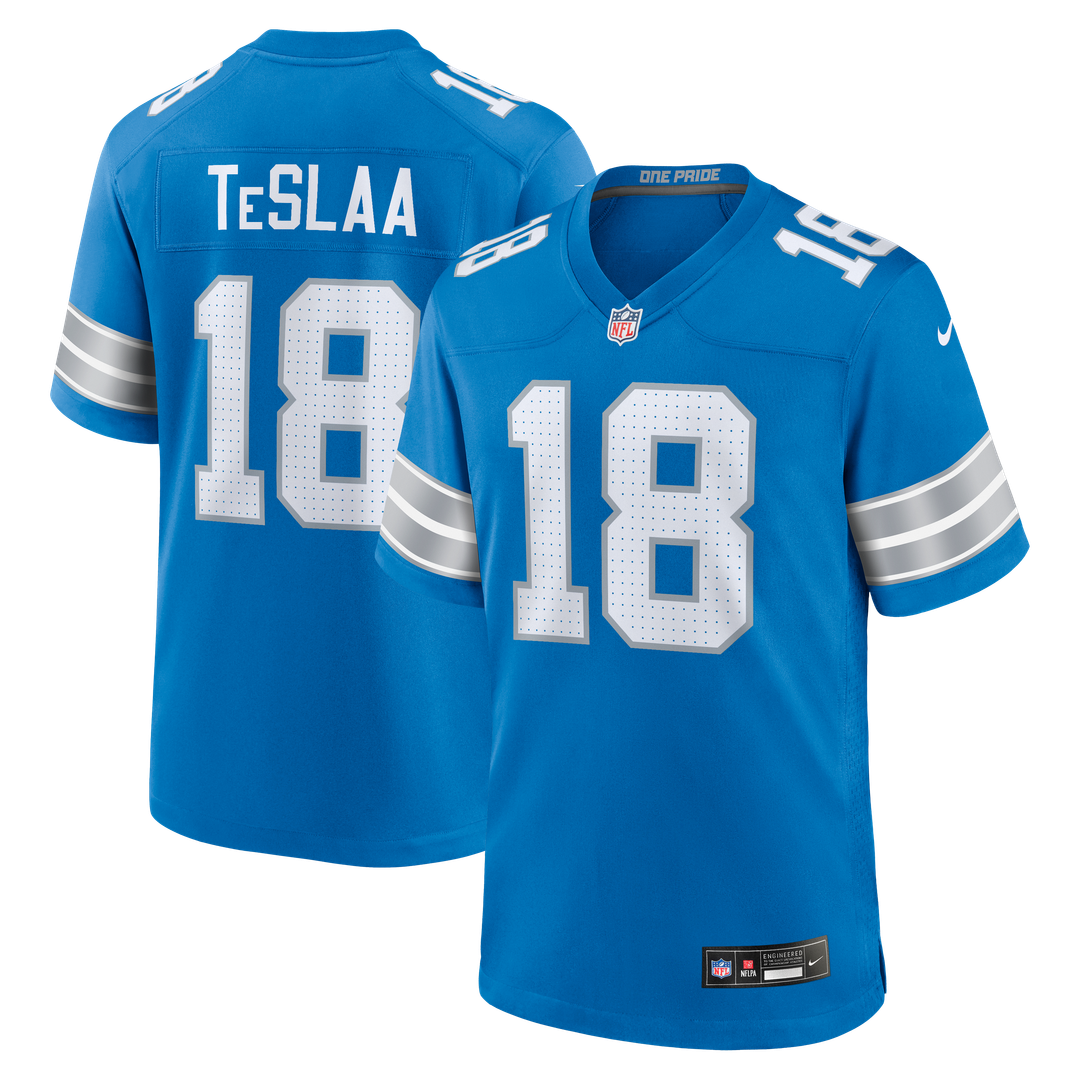 Isaac TeSlaa Detroit Lions Blue Game Player Jersey