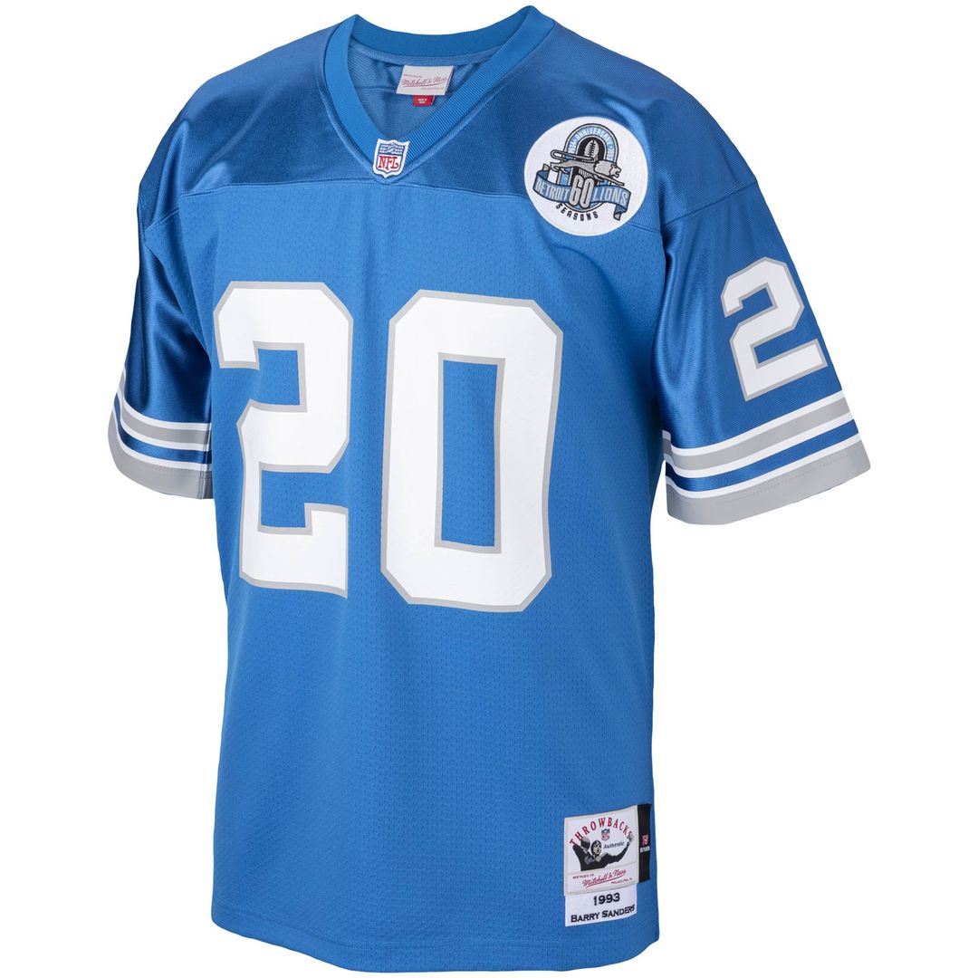 Barry Sanders Detroit Lions 1993 Blue Authentic Throwback Retired Player Jersey