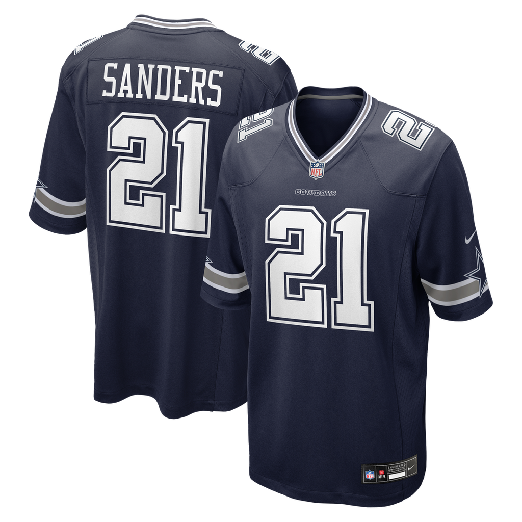 Deion Sanders Dallas Cowboys Navy Team Retired Player Game Jersey