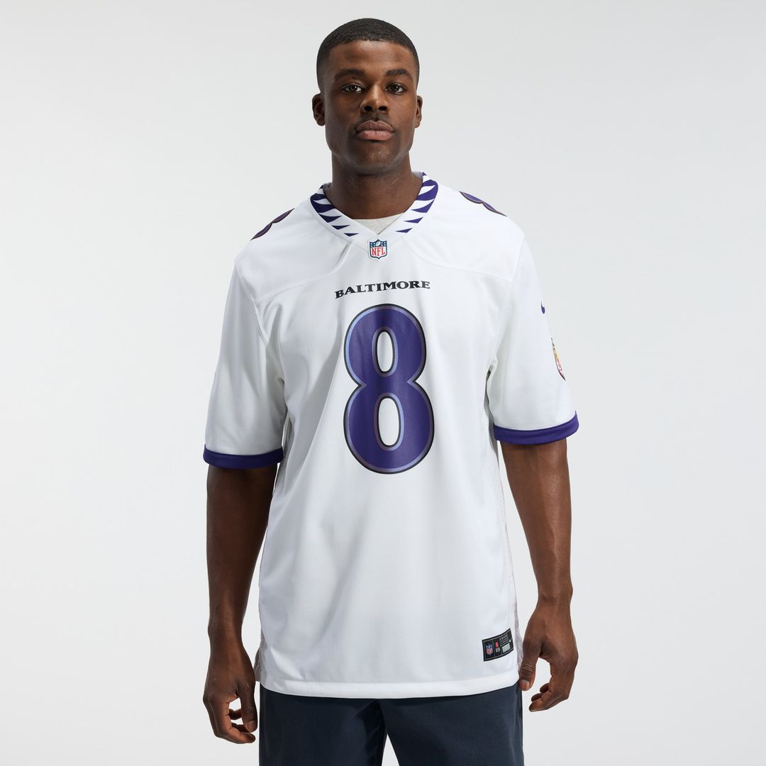 Lamar Jackson Baltimore Ravens White Game Jersey