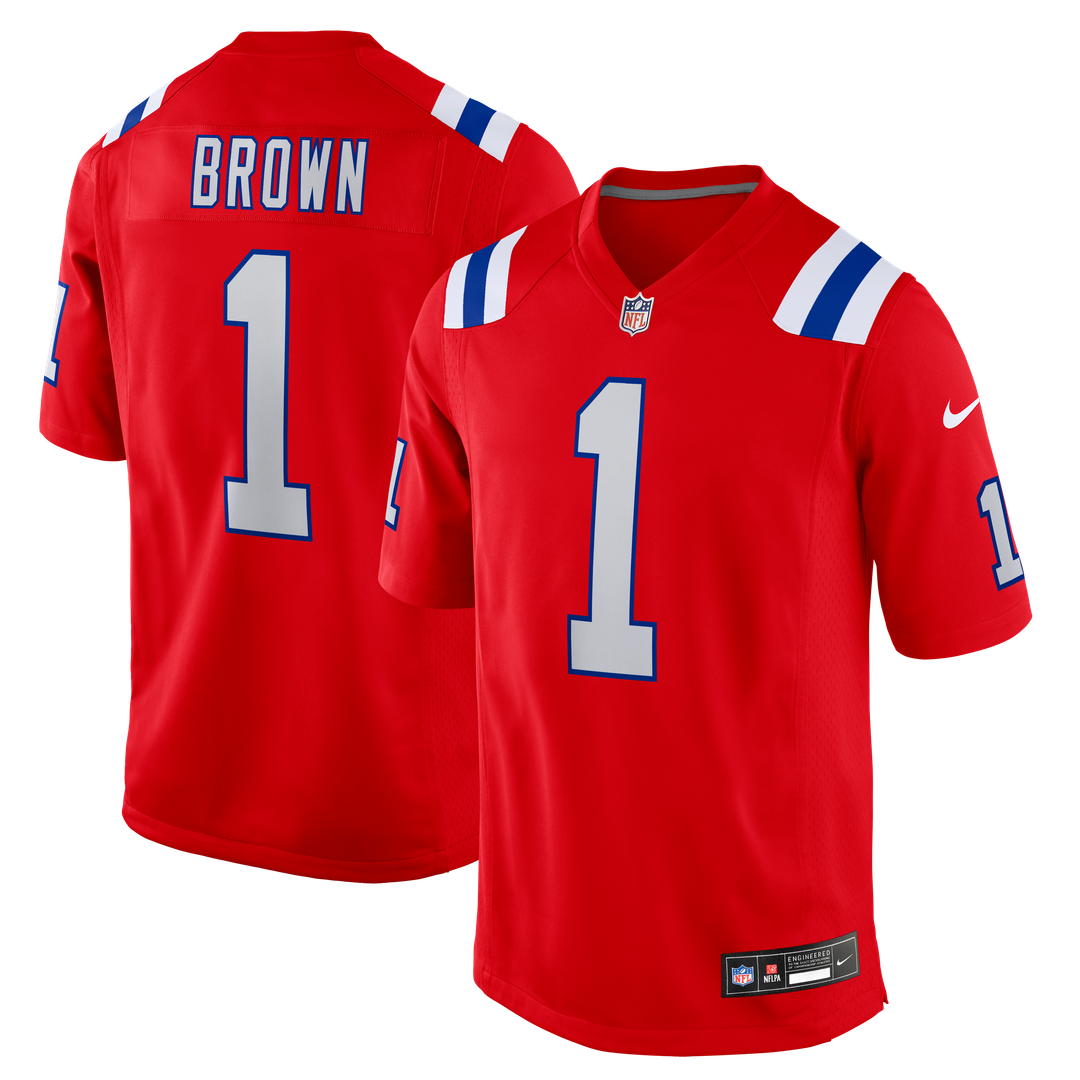 A.J. Brown New England Patriots Navy Team Game Jersey