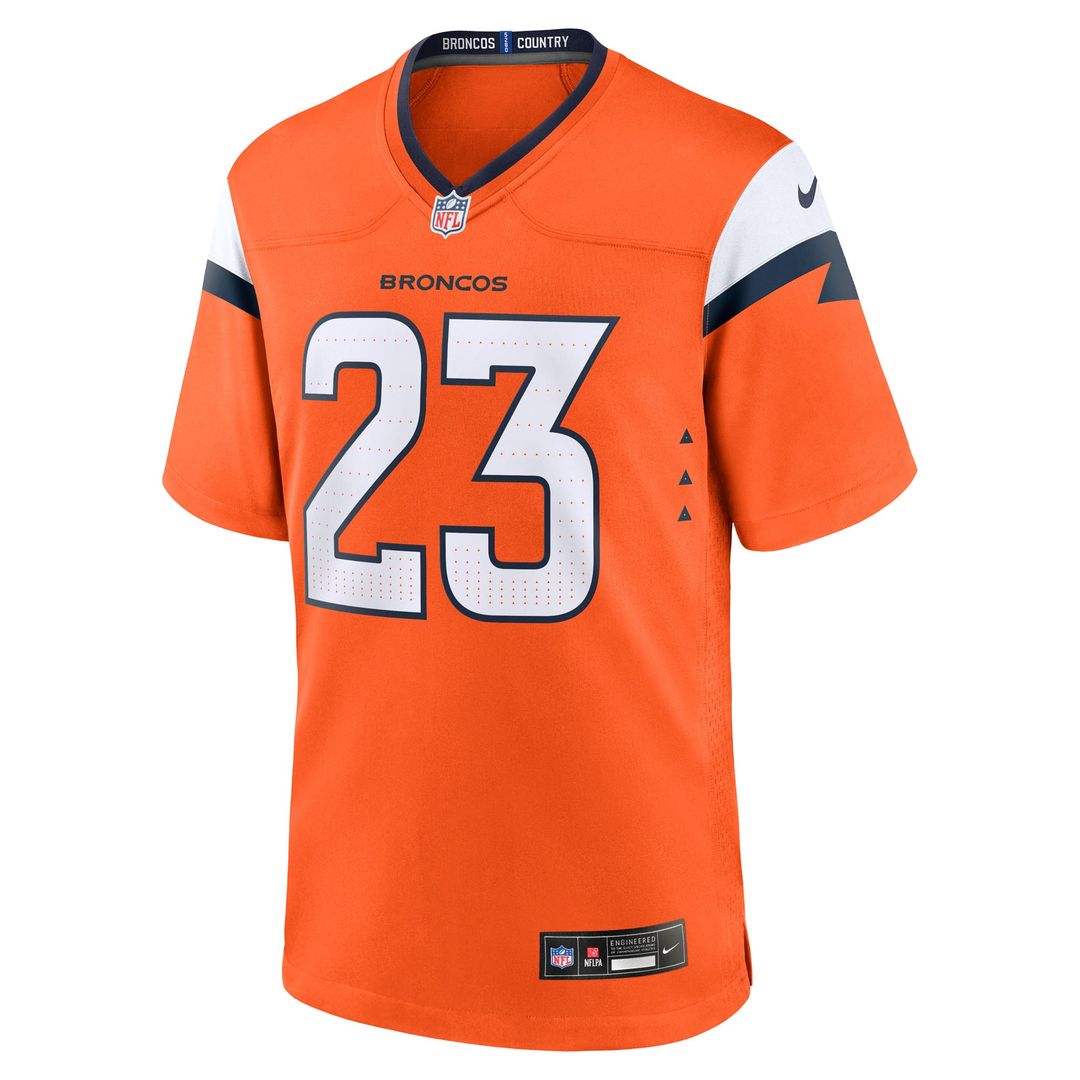 Jahdae Barron Denver Broncos Orange Game Player Jersey