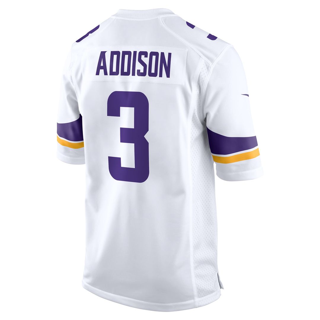 Jordan Addison Minnesota Vikings White Away Game Jersey