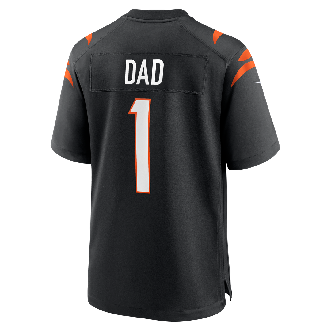 Cincinnati Bengals Number 1 Dad Black Game Jersey