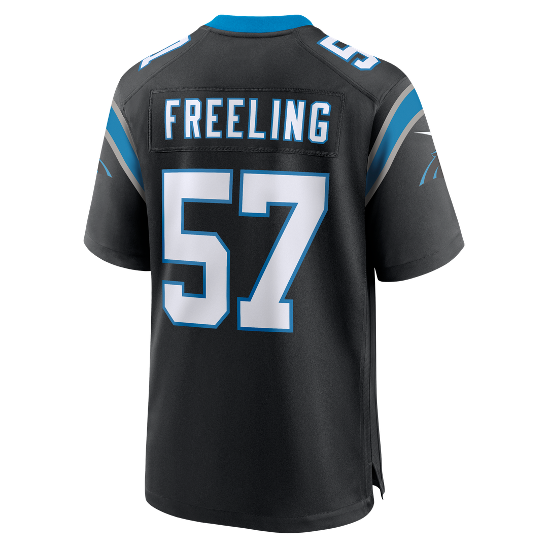 Monroe Freeling Carolina Panthers Black Team Game Jersey