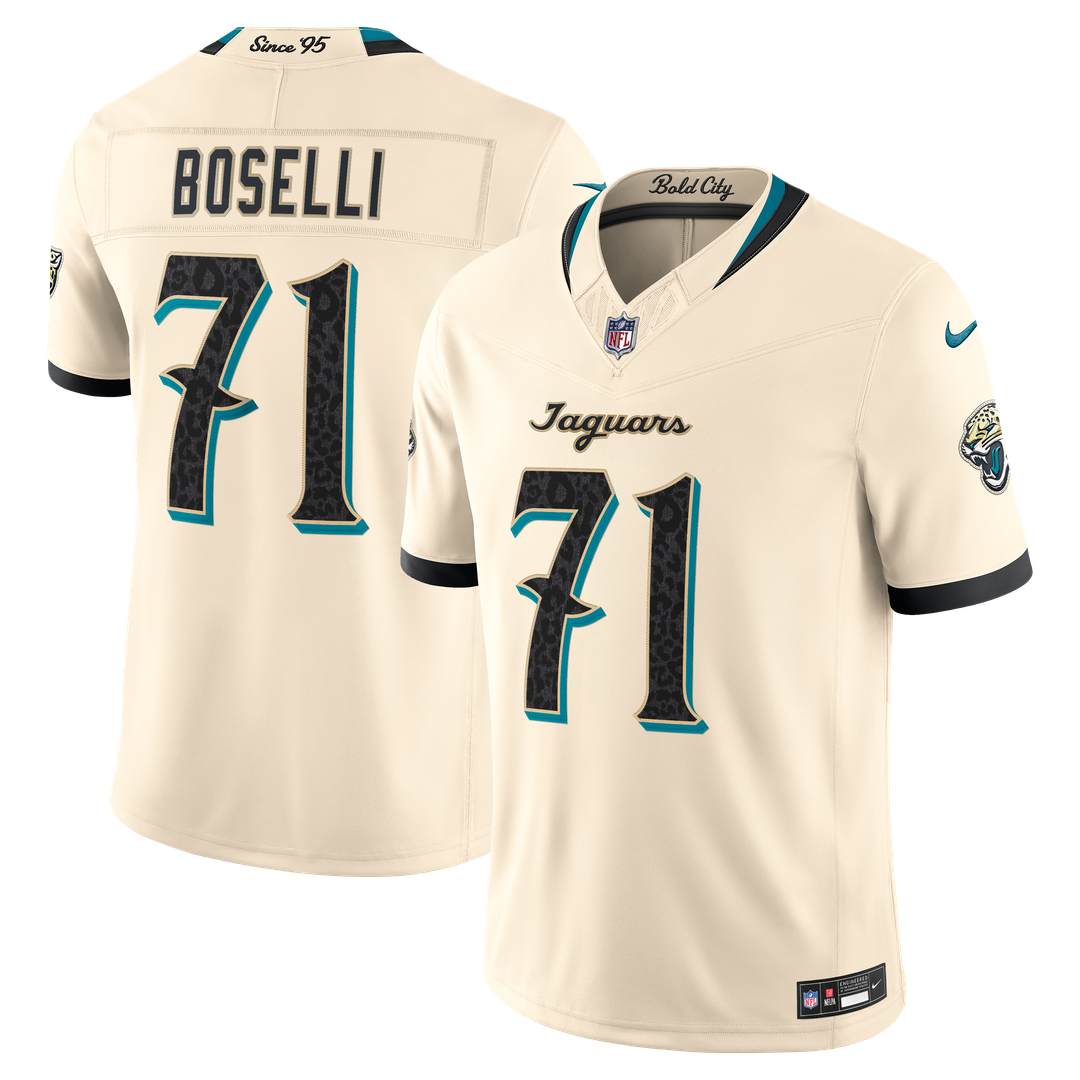 Tony Boselli Jacksonville Jaguars Natural 2026 Rivalries Collection Stitched Limited Jersey