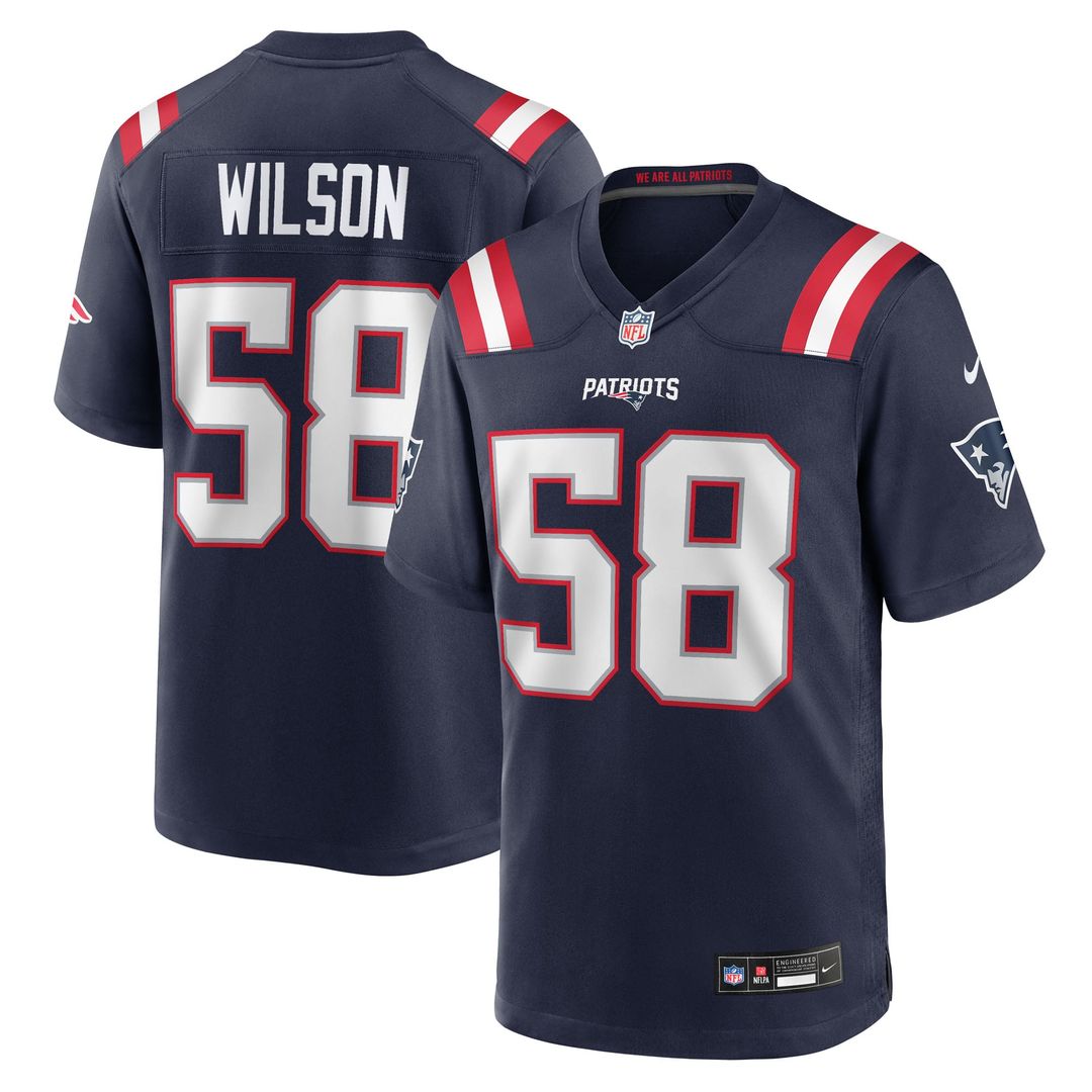 Jared Wilson New England Patriots Navy Team Game Jersey