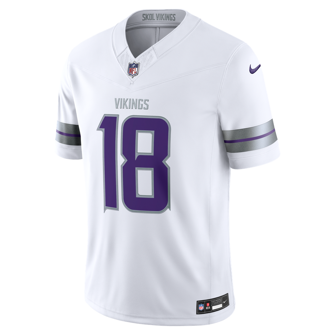 Justin Jefferson Minnesota Vikings White Alternate Vapor F.U.S.E. Stitched Limited Jersey