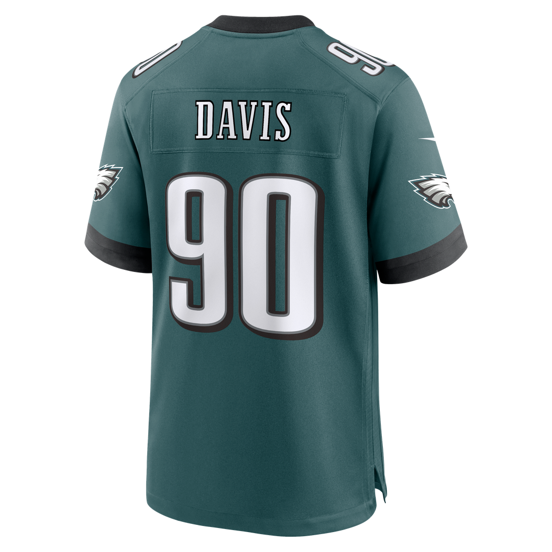 Jordan Davis Philadelphia Eagles Midnight Green Team Game Jersey