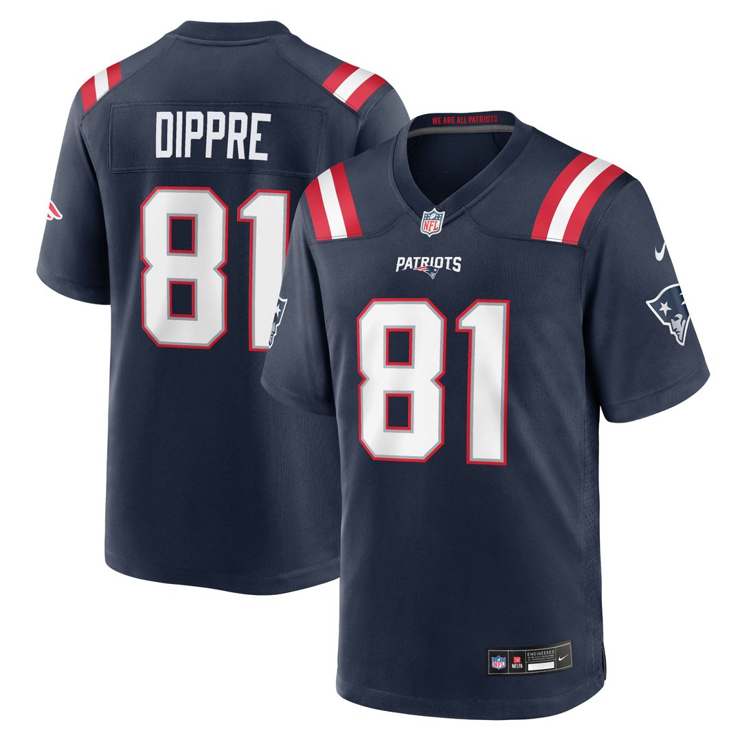 CJ Dippre New England Patriots Navy Team Game Jersey
