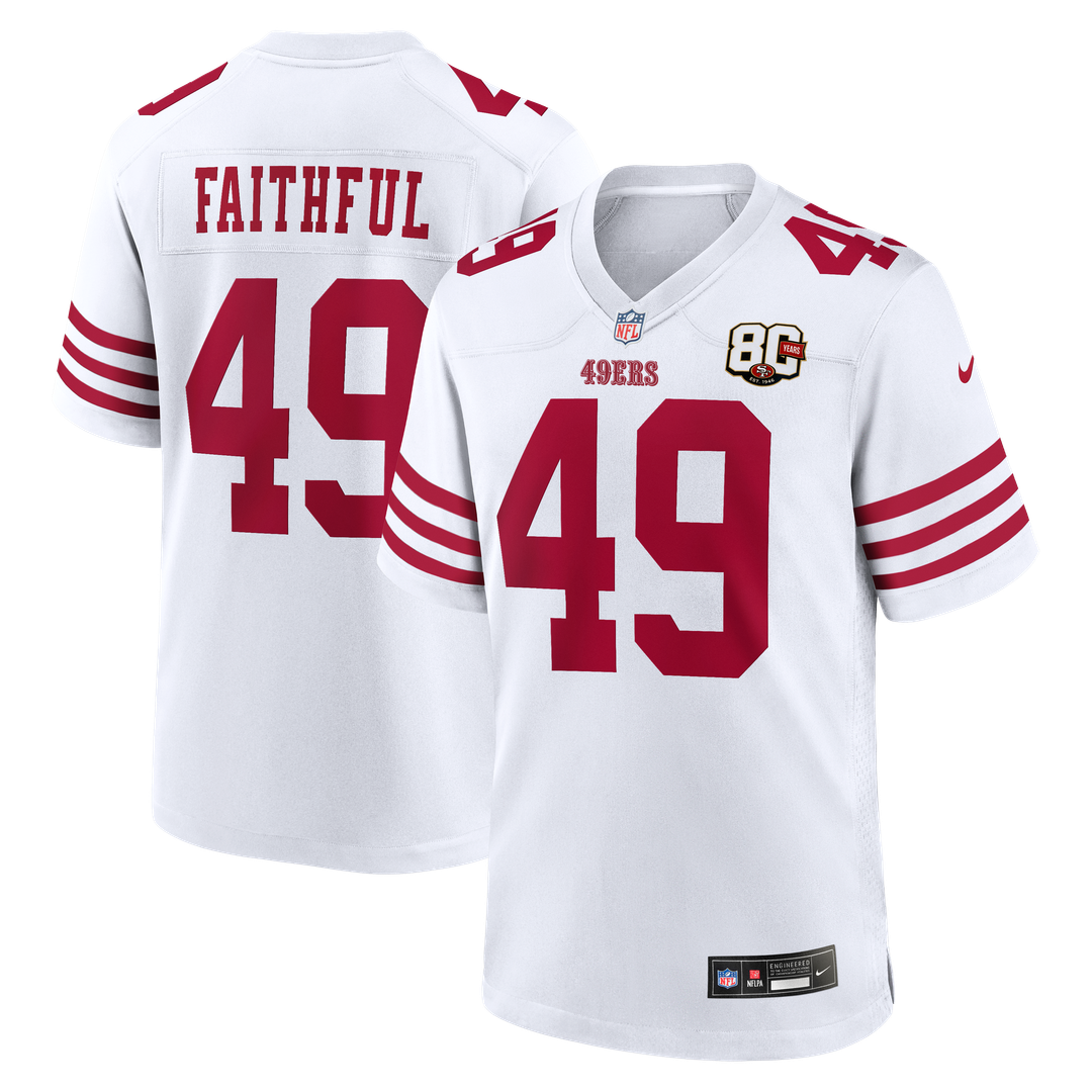 The Faithful San Francisco 49ers White 80th Anniversary Game Jersey