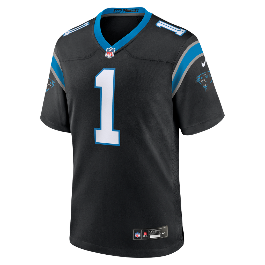 Cam Newton Carolina Panthers Black Team Retired Game Jersey