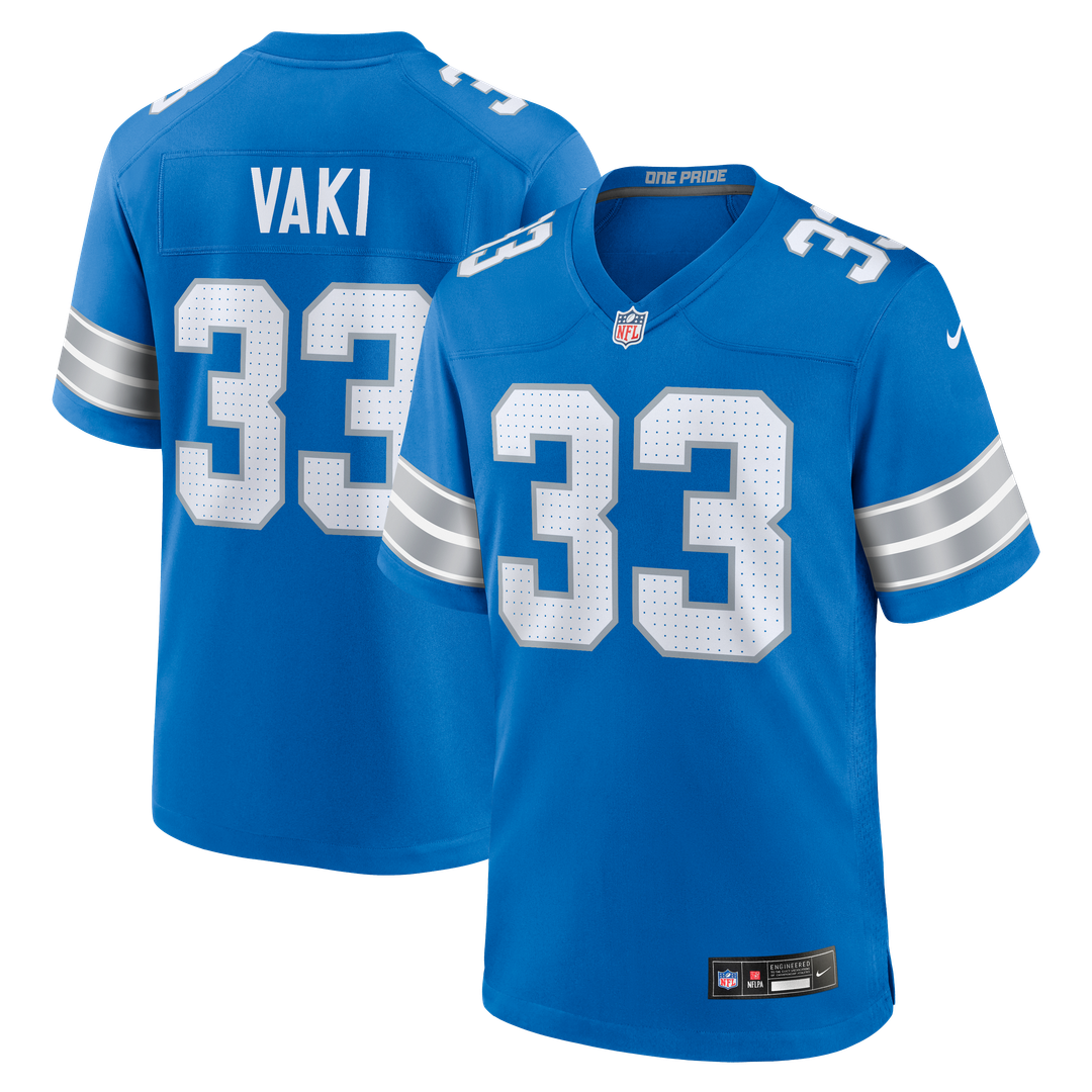 Sione Vaki Detroit Lions Blue Team Game Jersey