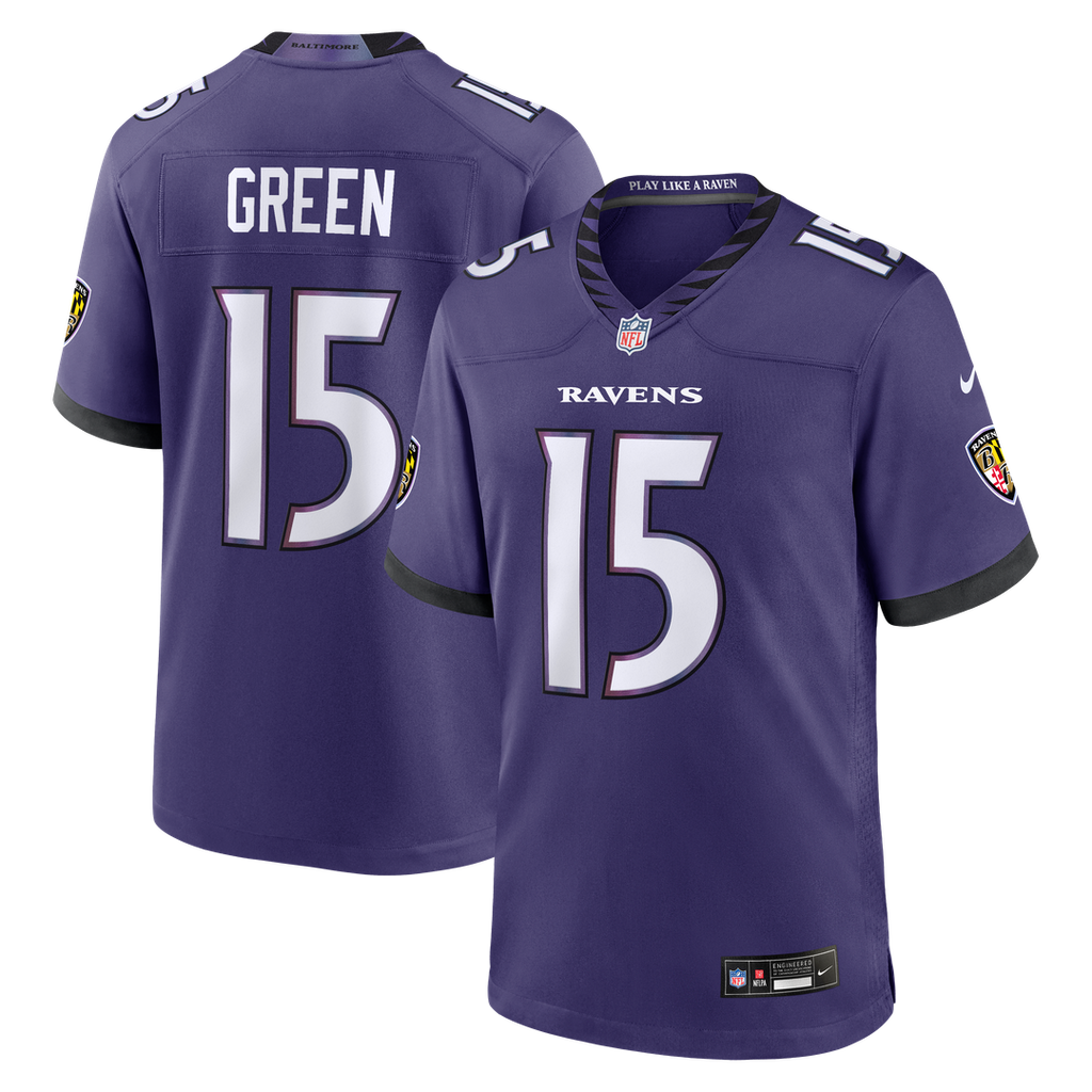 Mike Green Baltimore Ravens Purple Team Game Jersey