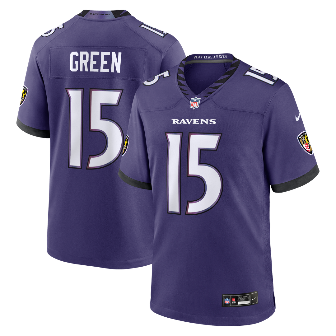 Mike Green Baltimore Ravens Purple Team Game Jersey