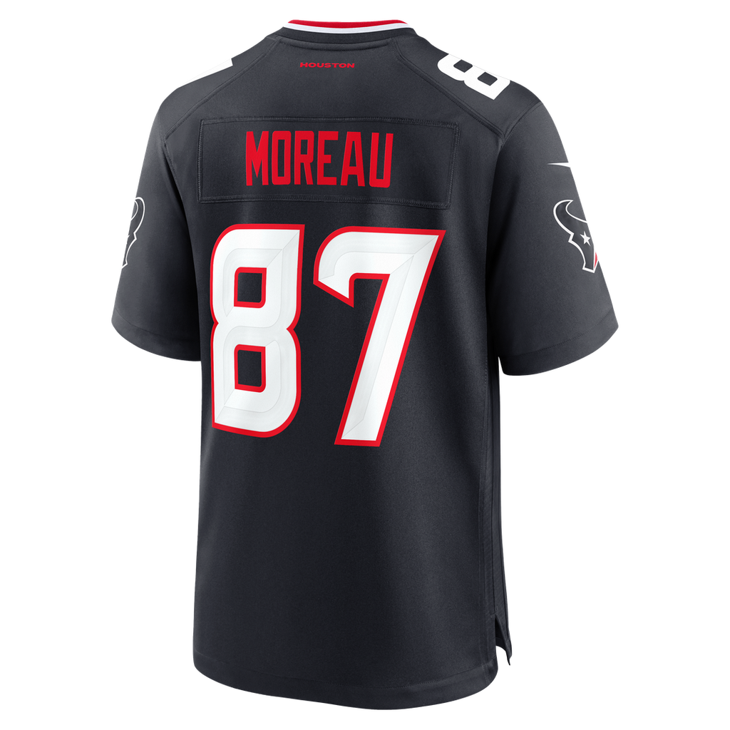Foster Moreau Houston Texans Navy Team Game Jersey