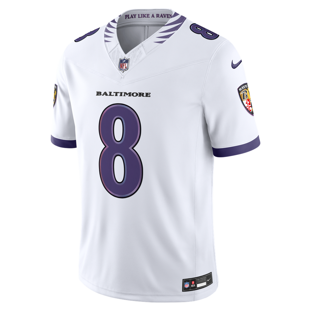 Lamar Jackson Baltimore Ravens White Vapor F.U.S.E. Stitched Limited Jersey