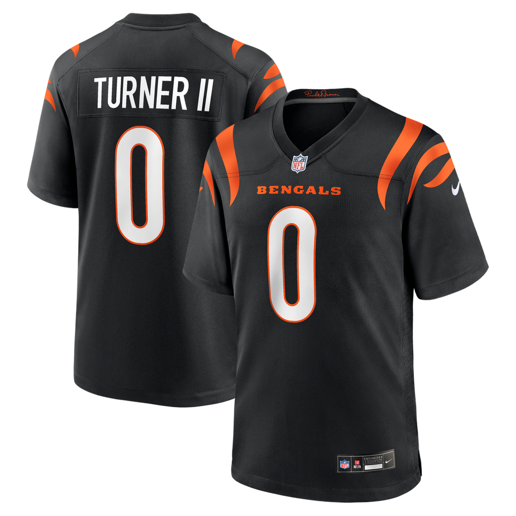 DJ Turner II Cincinnati Bengals Black Team Game Jersey