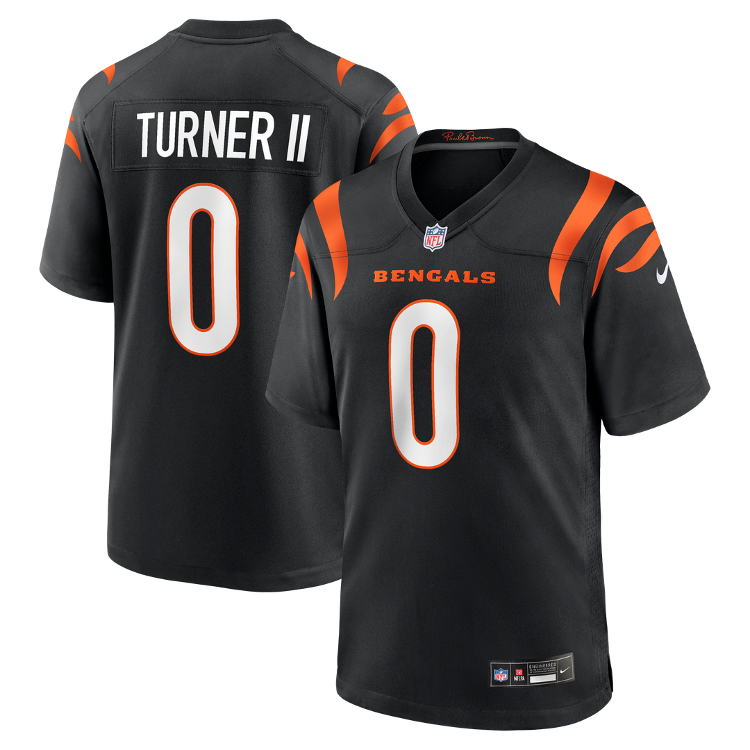 DJ Turner II Cincinnati Bengals Black Team Game Jersey